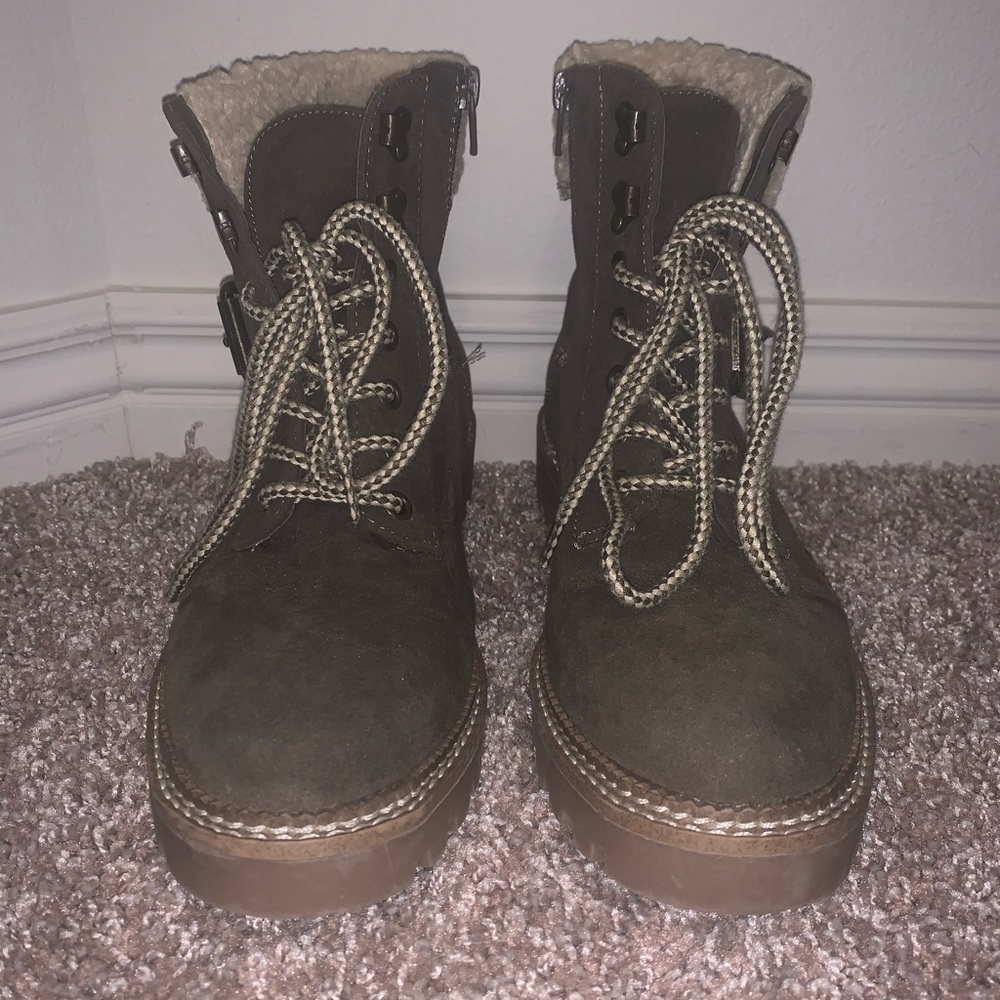 Lace Up Sherpa Bootie
